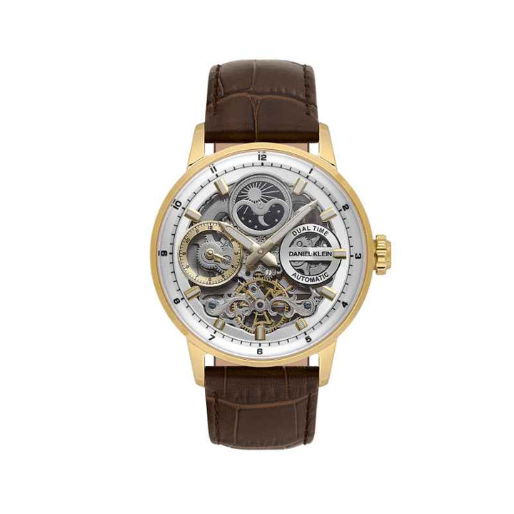 Daniel Klein Men Genuine Leather Dark Brown Watch DK1140135