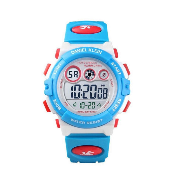 Daniel Klein Boys Blue & Red Silicone Digital Smart Watch