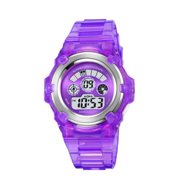 Daniel Klein Girls Purple Silicone Digital Smart Watch