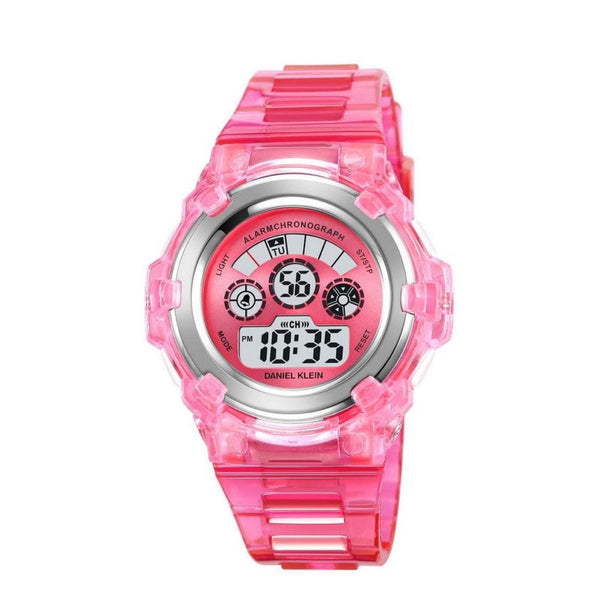 Daniel Klein Girls Pink Silicone Digital Smart Watch