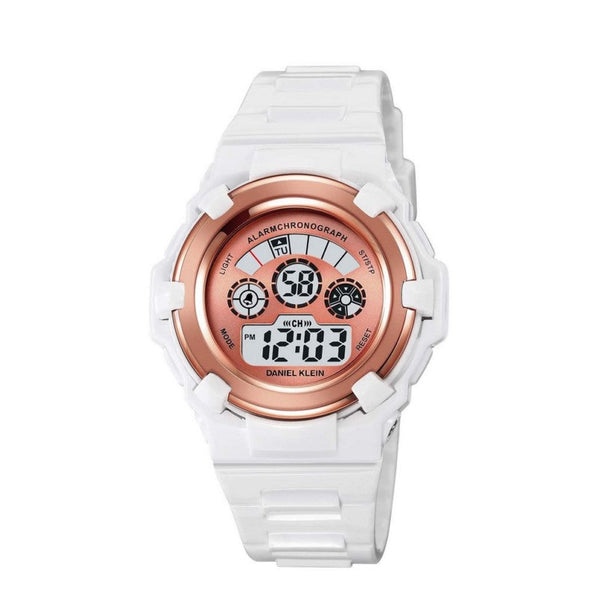 Daniel Klein Girls White Silicone Digital Smart Watch