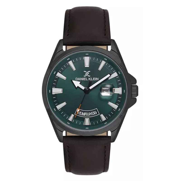 Daniel Klein Men Genuine Leather Dark Brown Watch DK6140385