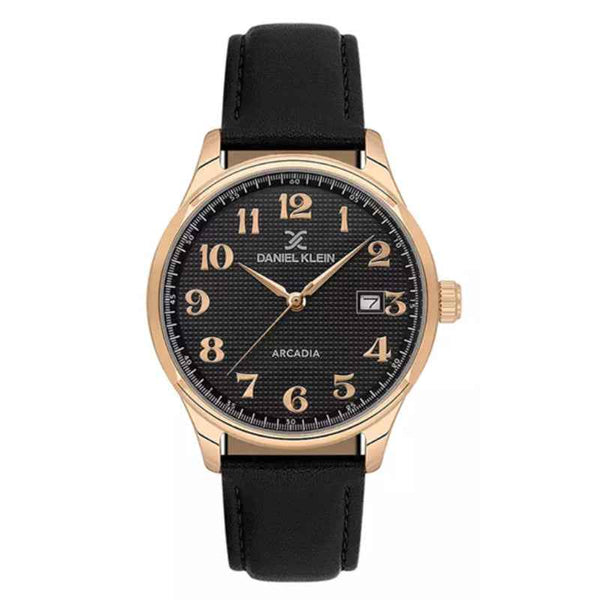 Daniel Klein Men Genuine Leather Black Watch DK6140514