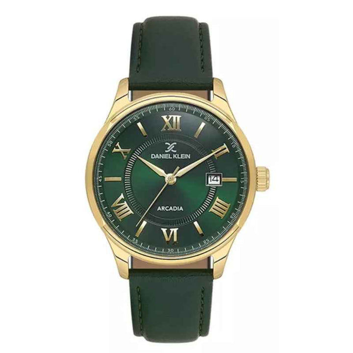Daniel Klein Men Genuine Leather Dark Green Watch DK6140516
