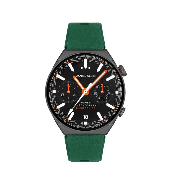 Daniel Klein Men Green & Black Silicone & Stainless Steel Digital Smart Watch