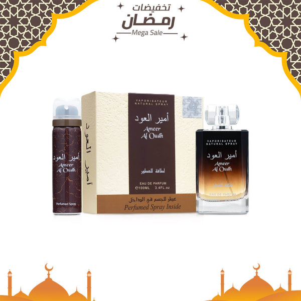 Lattafa Ameer Al Oud EDP 100 ml and Deo 50 ml Perfume Set DP063707