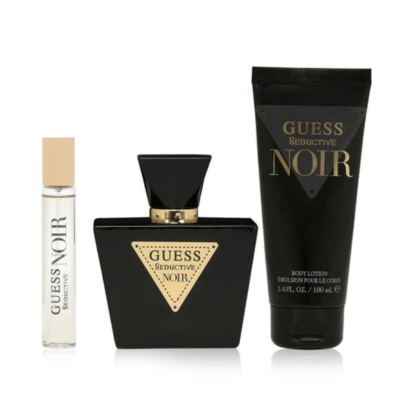 Guess Seductive Noir for Women EDT 75 ml/ Body Lotion 200 ml/ Travel Spray 15 ml 3pcs Set