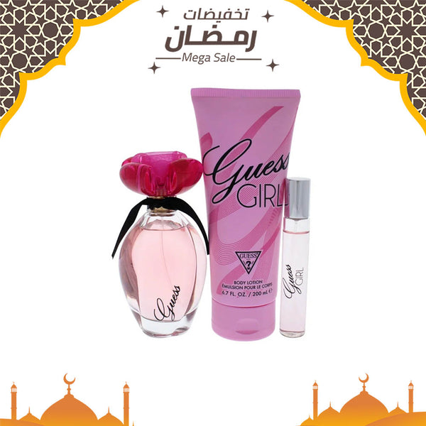 عطر مجموعة غيس جيرل للنساء أو دي تواليت 100 مل/ لوشن الجسم 200 مل/ بخاخ السفر 15 مل