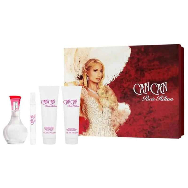 Paris Hilton Can Can for Women EDP 100 ml/ Body Lotion 90 ml/ Bath and Shower Gel 90 ml/ Travel Spray 10 ml 4pcs Set DP583609
