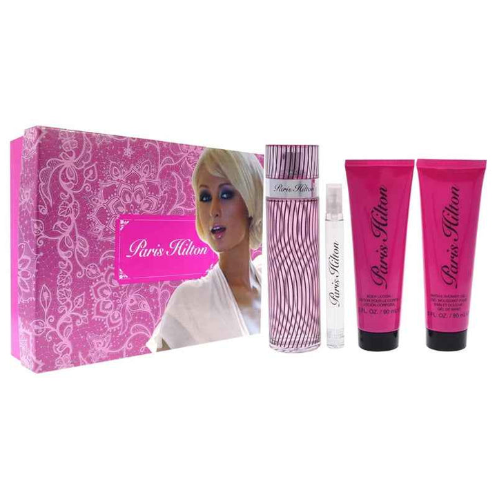Paris Hilton for Women EDP 100 ml/ Body Lotion 90 ml/ Bath and Shower Gel 90 ml/ Travel Spray 10 ml 4pcs Set DP586310
