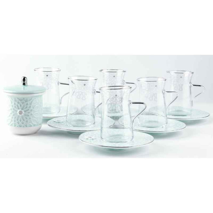 Otantik Tea Glass Set 13 pcs from Asalah Teal 150 cc ET2554