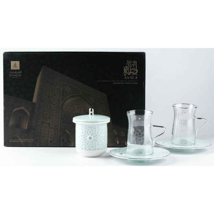 Otantik Tea Glass Set 13 pcs from Asalah Teal 150 cc ET2554