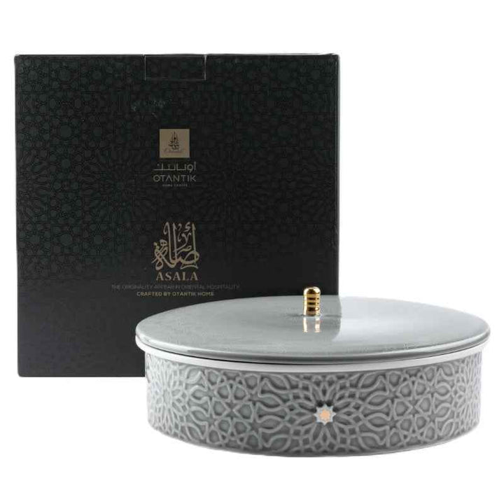 Otantik Large Date Bowl from Asalah Grey 250 mm ET2628