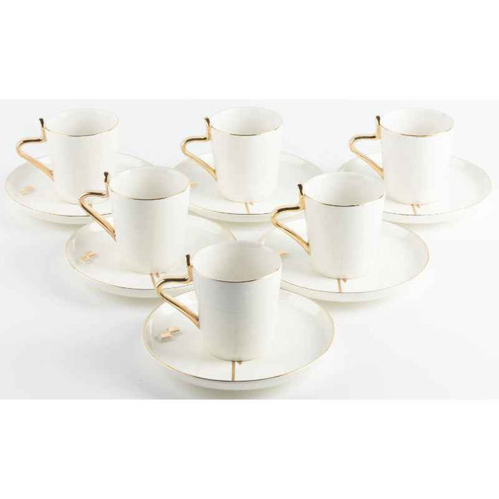 Otantik Porcelain Tea Set 12 pcs from Liqaa Pearl White 200 cc ET2789