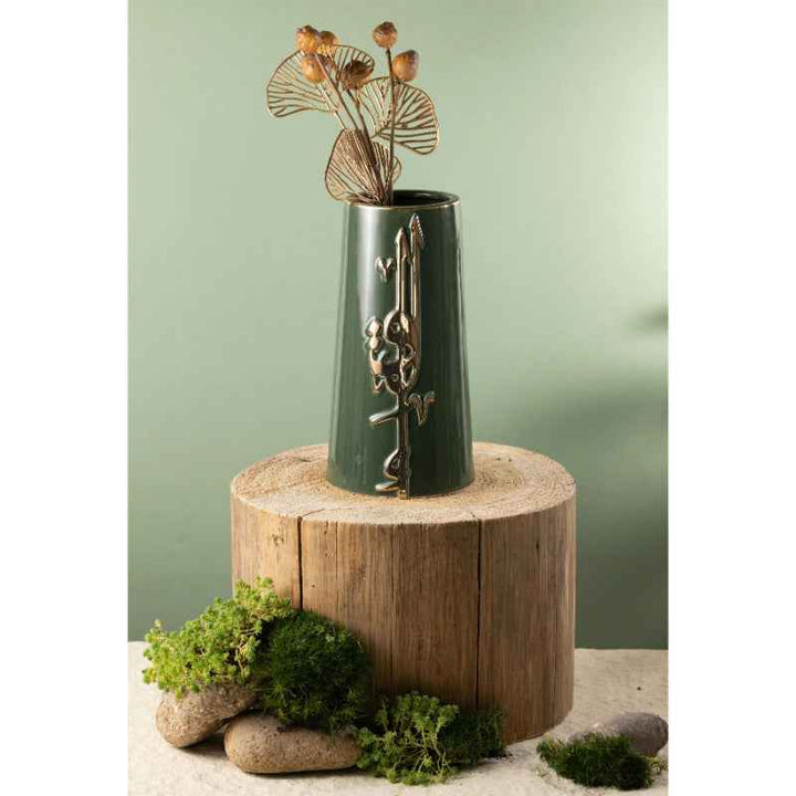 Otantik Large Flower Vase from Liqaa Green 13 x 25 cm ET2862