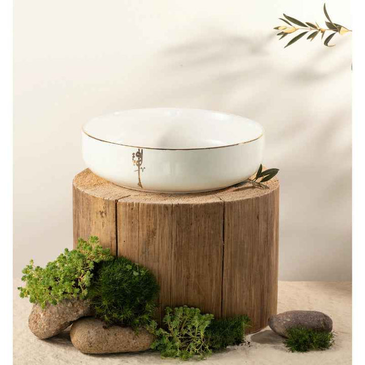 Otantik Salad Serving Bowl from Liqaa White 10.5 Inch ET2931