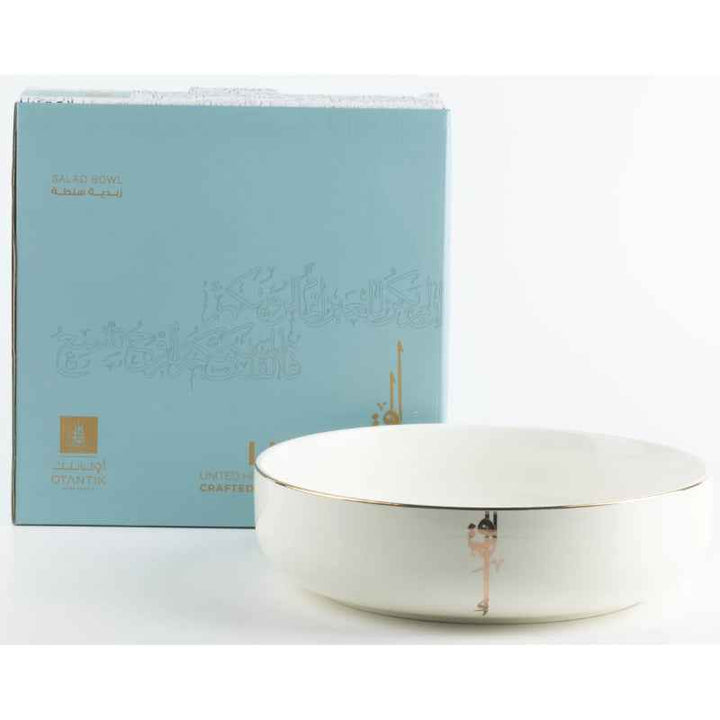 Otantik Salad Serving Bowl from Liqaa White 10.5 Inch ET2931