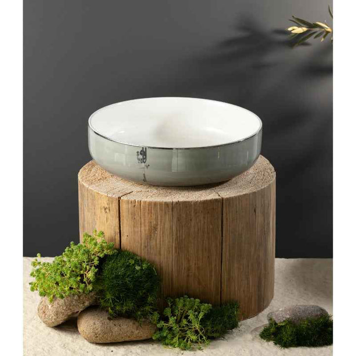 Otantik Salad Serving Bowl from Liqaa Grey 10.5 Inch ET2933