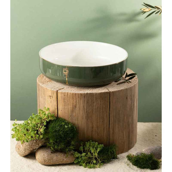 Otantik Salad Serving Bowl from Liqaa Green 10.5 Inch ET2934
