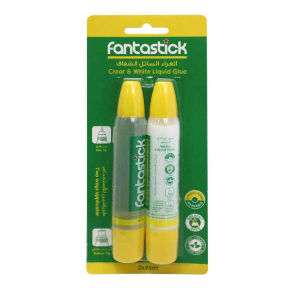 Fantastick Clear and White Glue 35ml Set of 2