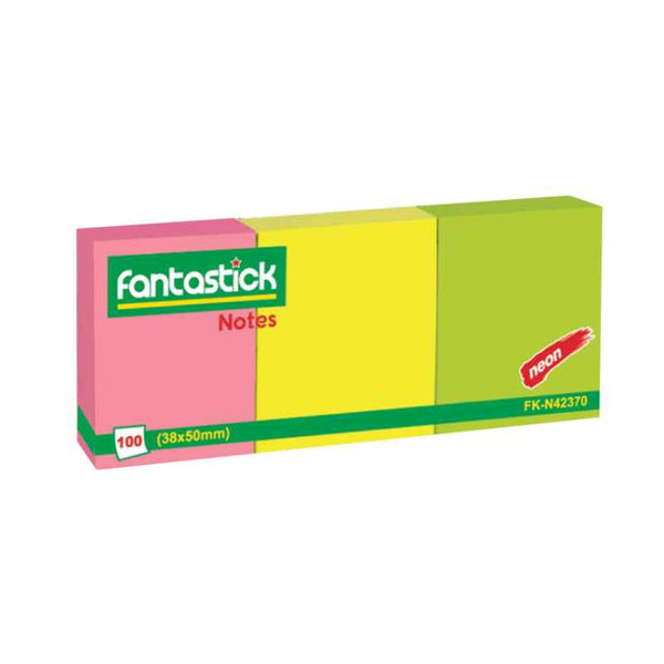 Fantastick Stick Notes 1.5x2" Flur.3 colors, Set of 3
