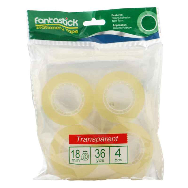 Fantastick Fantastick Clear tape 18mm x 36Y, 4 pcs Set