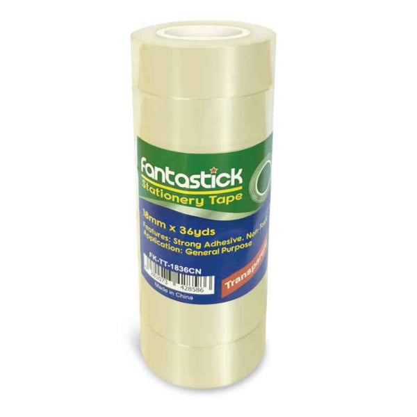 Fantastick Tape 3/4"X36yds Clear Pack of 8