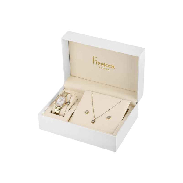 Freelook Gift Set Women Stainless Steel Gold Watch FL1105182