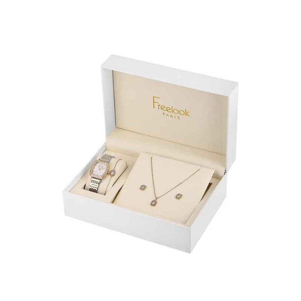 Freelook Gift Set Women Stainless Steel Silver and Gold Watch FL1105183