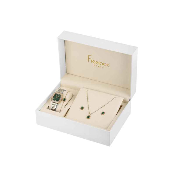 Freelook Gift Set Women Stainless Steel Silver and Gold Watch FL1105184
