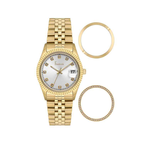 Freelook Jolie Women Stainless Steel Gold Watch FL4100153