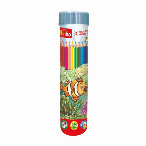 Funbo 12 Color Pencil Cylinder Dsp Box