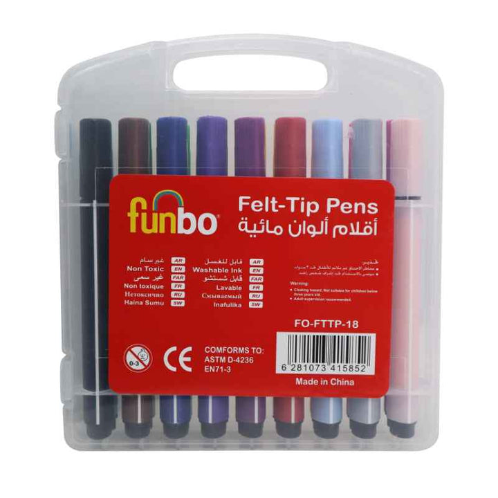 Funbo Felt Tip Pen ST, Set of 18 FO-FTTP-18