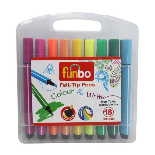 Funbo Felt Tip Pen ST, Set of 18 FO-FTTP-18