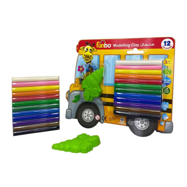 Funbo Modelling Clay 100g, 12 Colors with 3D Mould
