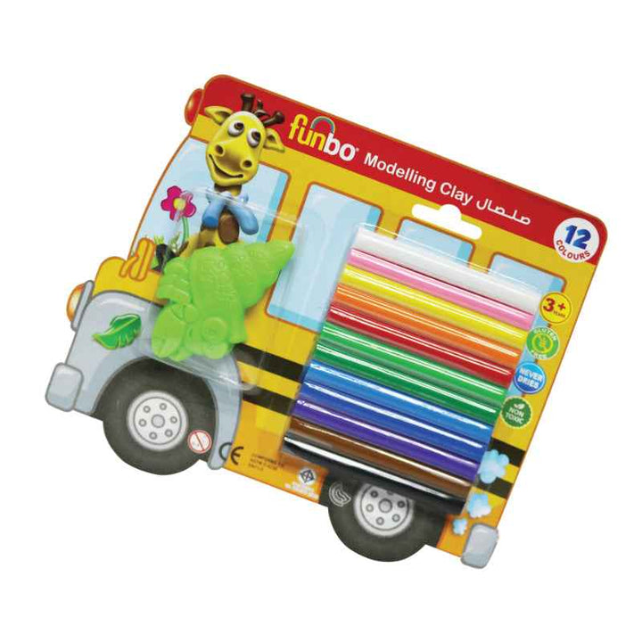 Funbo Modelling Clay 100g, 12 Colors with 3D Mould
