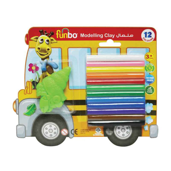 Funbo Modelling Clay 100g, 12 Colors with 3D Mould