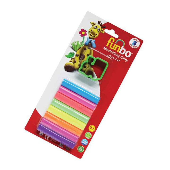 Funbo Modelling Clay 100g 8 Neon colors + 1 Mould