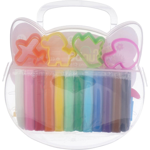 Funbo Modelling Clay 150g, 12 Colors with 4 2D Molds and 1 Craft tool FO-MC-150-12+10M