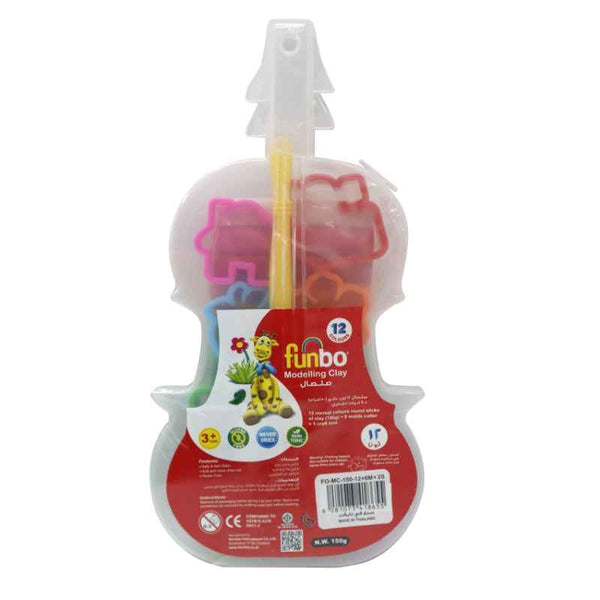Funbo Modelling Clay 150g, 12 Colors with 6 Molds 2 Stamp Molds FO-MC-150-12+6M+2S