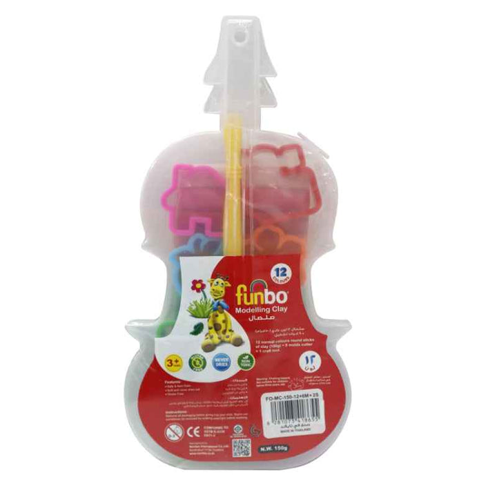 Funbo Modelling Clay 150g, 12 Colors with 6 Molds 2 Stamp Molds FO-MC-150-12+6M+2S