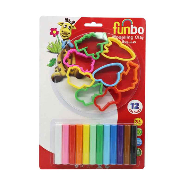 Funbo Modelling Clay 165g 12 Colors with 8 Color Mould in pack FO-MC-165-12+8M