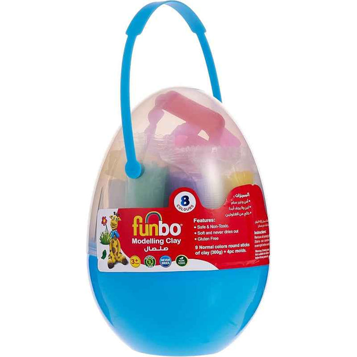 Funbo Modelling Clay 300g, 8 Colors with 1 Dino Mold FO-MC-300-8+1M