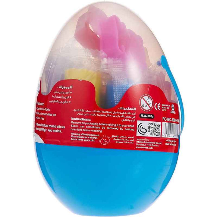 Funbo Modelling Clay 300g, 8 Colors with 1 Dino Mold FO-MC-300-8+1M
