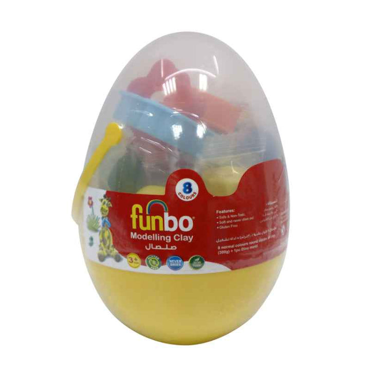 Funbo Modelling Clay 300g, 8 Colors with 1 Dino Mold FO-MC-300-8+1M
