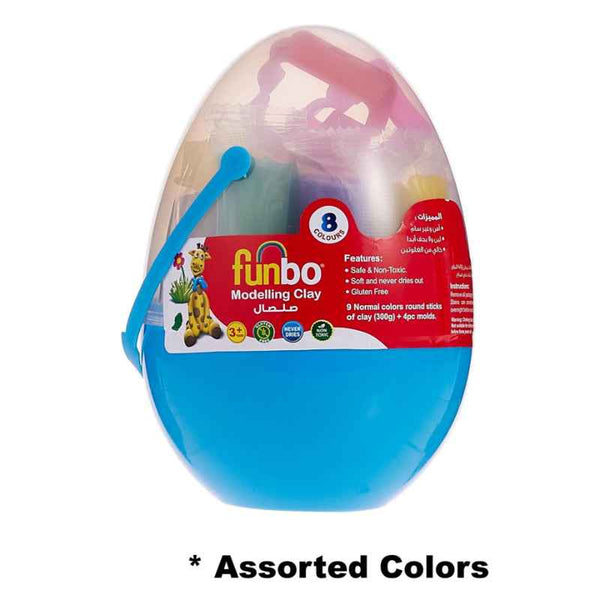 Funbo Modelling Clay 300g, 8 Colors with 1 Dino Mold FO-MC-300-8+1M