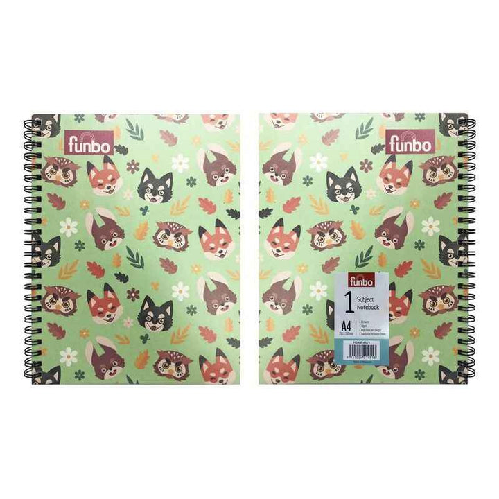 Funbo NB-1 Sub A4 Notebook 80 Sheets PP 70G - Cute Animals FO-NB-4513