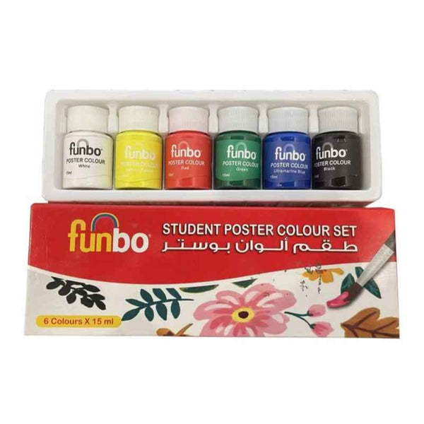 Funbo Poster Color Set of 6 Colors x 15ml