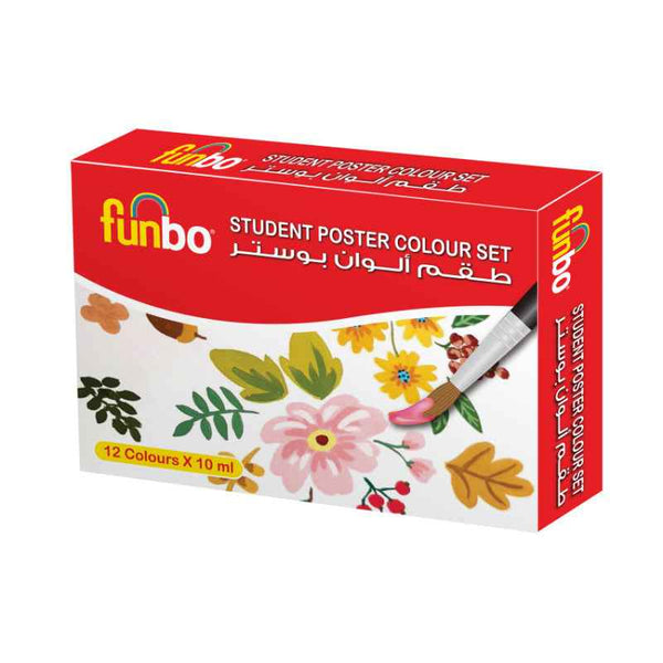 Funbo Poster Color Set of 12 Colors, 10ml Tubes FO-POSTER-1210