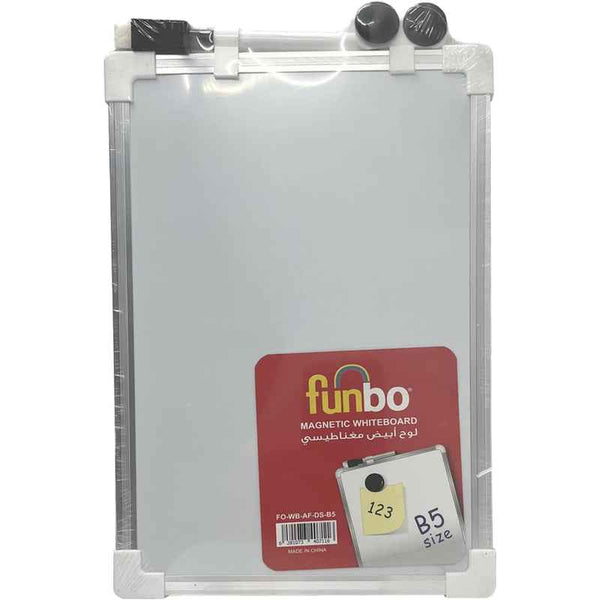 Funbo White Board Double Sided Magnetic aluminium Frame B5 with Marker FO-WB-AF-DS-B5